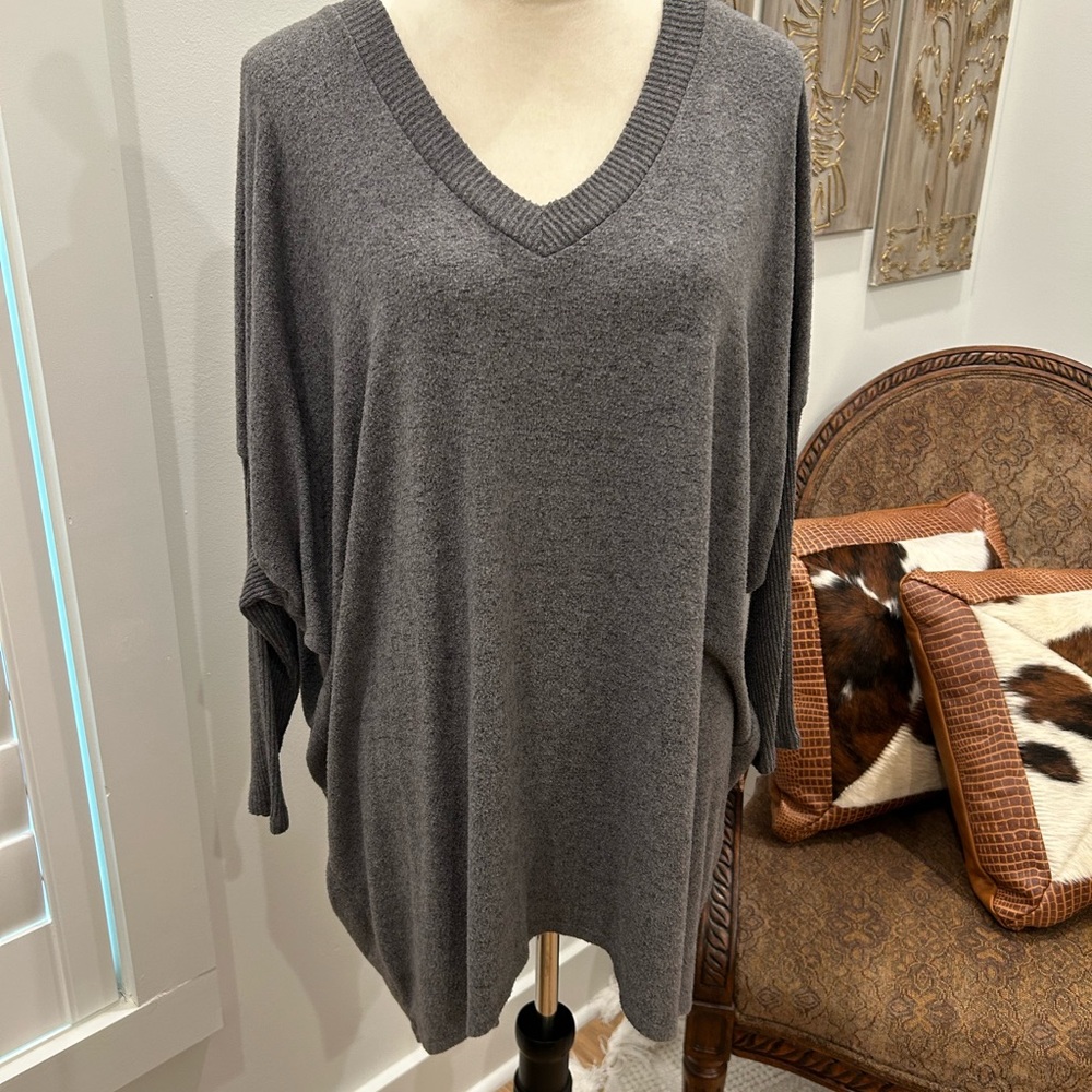 Cherish Gray V-Neck Sweater